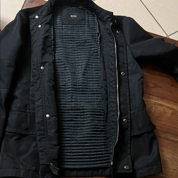 BOSS Men's Black and Dark Brown Military Jacket - Picture 5 of 10